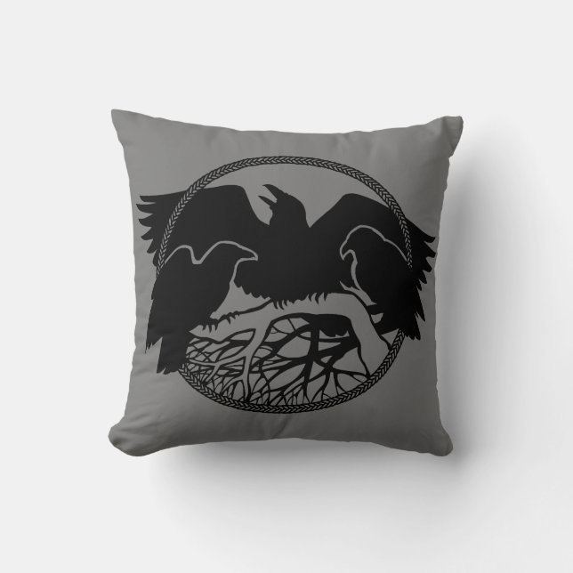 Raven Pillows First Nations Raven Art Pillows (Front)