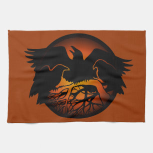 Raven Plate First Nations Raven Art Serving Plates Tea Towel