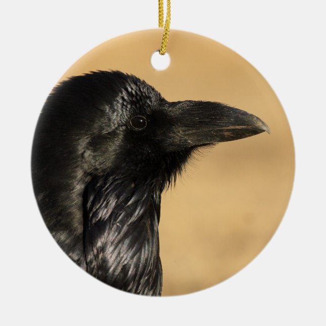raven profile ceramic tree decoration (Front)