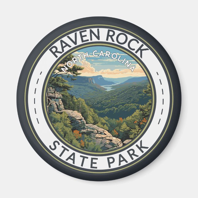 Raven Rock State Park North Carolina Travel Badge Magnet (Front)