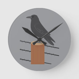 Raven Round Clock