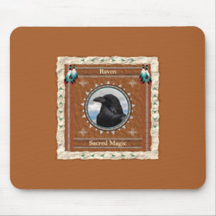 Raven Sacred Magic Energy Mouse Pad