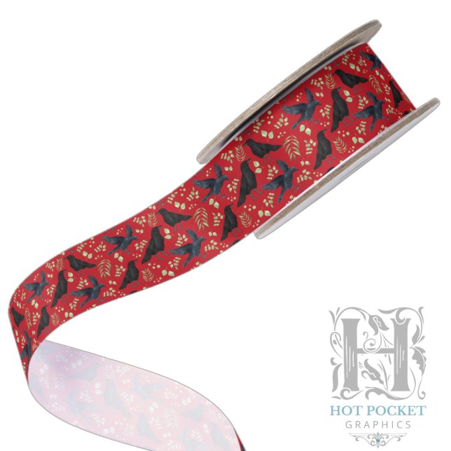 Raven Satin Ribbon in Red (Creator Uploaded)