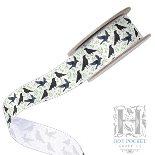 Raven Satin Ribbon in White