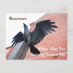 Raven Sculpture, Edgar Allan Poe Home Postcard