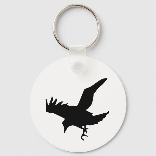 Raven Silhouette Key Ring (Front)