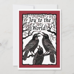 Raven Sing Joy to the World Holiday Card