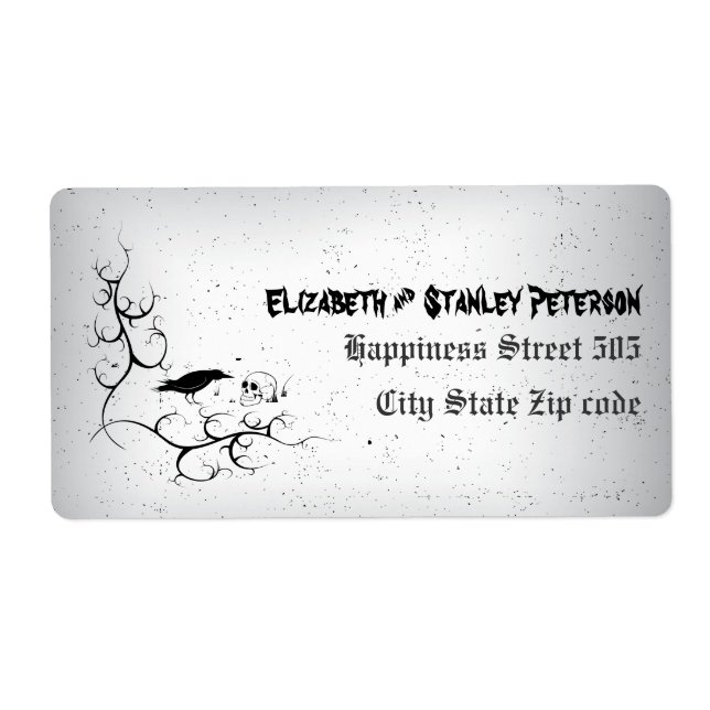 Raven, skull and ornate corner Gothic wedding (Front)