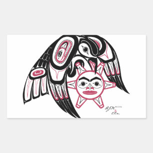 Raven Stealing the Sun Rectangular Sticker
