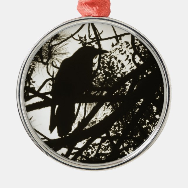 Raven Steampunk Metal Tree Decoration (Front)