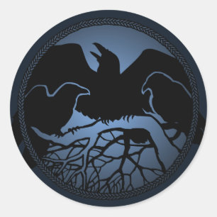 Raven Stickers Raven Gifts Raven Crow Art Stickers
