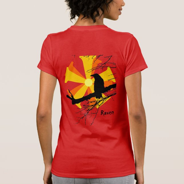 Raven Sun with Tree Branches T-Shirt (Back)