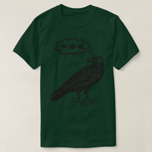 Raven Thinking of Food Wingspan Bird Board Game Bl T-Shirt (Design Front)