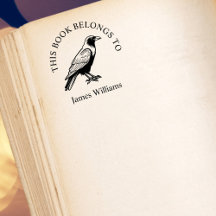 Raven This Book Belongs To Personalised Book Stamp