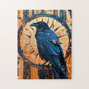 Raven Totem – Mystic Art Deco Symbol Jigsaw Puzzle