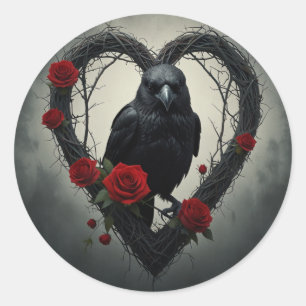 Raven Valentine´s  Classic Round Sticker