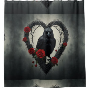 Raven Valentine´s  Shower Curtain