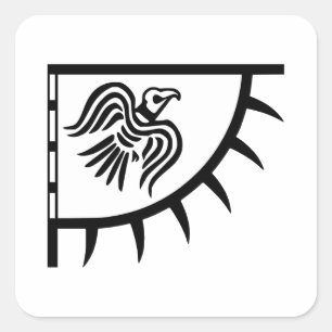 Raven Viking Banner Square Sticker