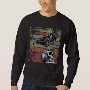 Raven vintage illustration Goth Raven Bird Pet Cro Sweatshirt