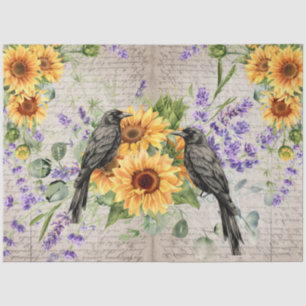 Raven & Vintage Inspired Sunflowers  Tissue Paper