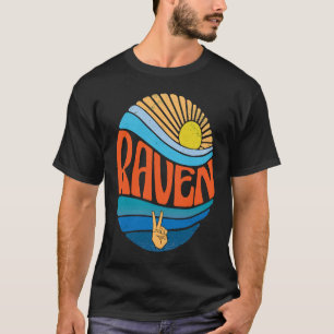 Raven  Vintage Sunset Raven Groovy Tie Dye T-Shirt