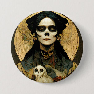 Raven Witch 2 Fantasy Horror Goth Gothic 7.5 Cm Round Badge