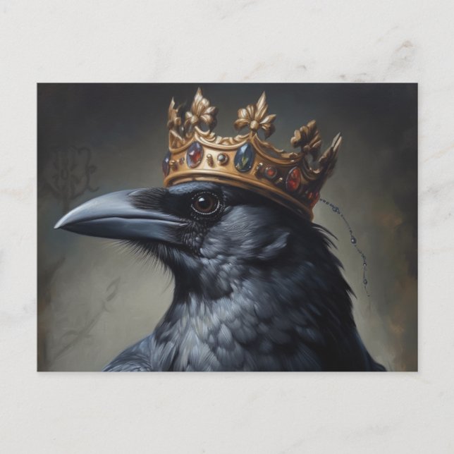 Raven With a Crown Postcard (Front)
