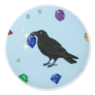 Raven with jewel door pull