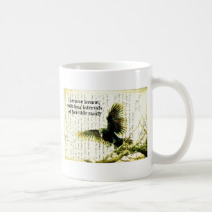 Raven With Poe Quote and Handwritting Coffee Mug