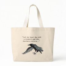 Raven with Poe quote Tote Bag 