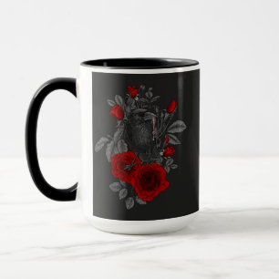 Raven with the key and roses mug