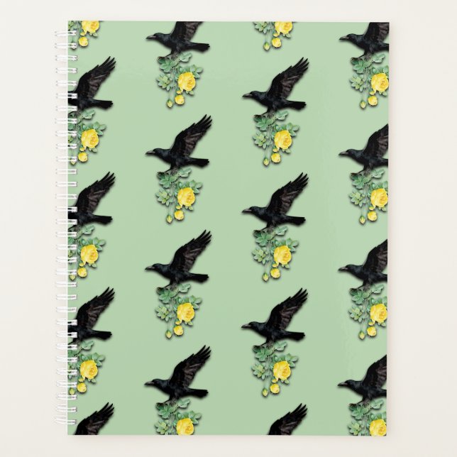 Raven with Yellow Rose Planner (Front)