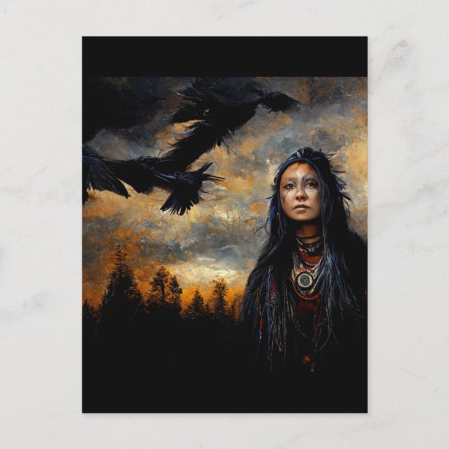 Raven woman postcard (Front)