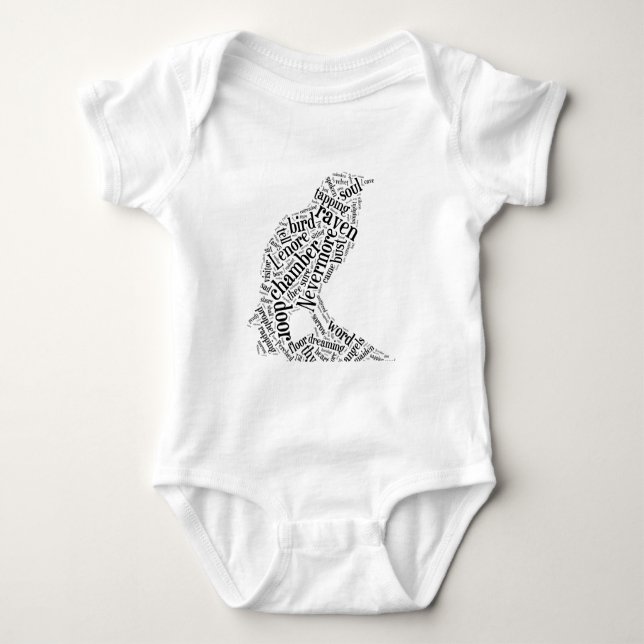 Raven Word Cloud Baby Bodysuit (Front)
