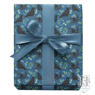 Raven Wrapping Paper in Blue
