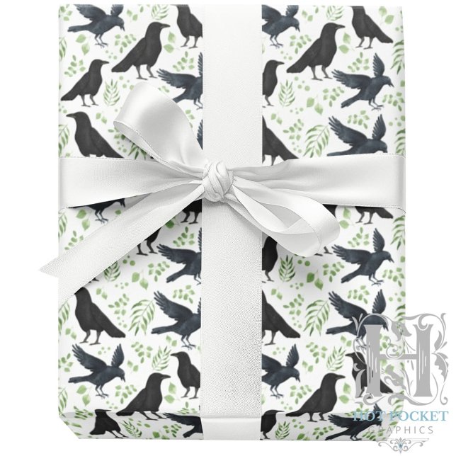 Raven Wrapping Paper in White (Creator Uploaded)