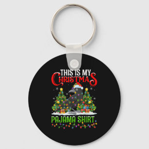 Raven Xmas Lights This Is My Christmas Pajama  Key Ring