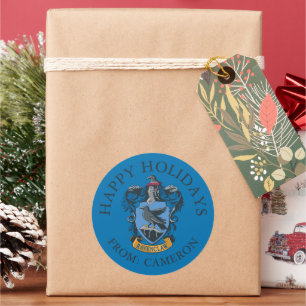 Ravenclaw Coat of Arms Happy Holidays Classic Round Sticker