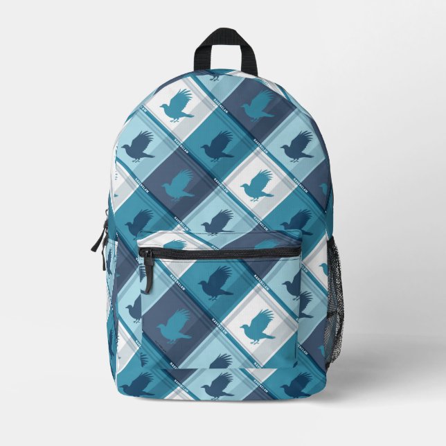 RAVENCLAW™ Tartan Plaid Pattern Printed Backpack (Front)