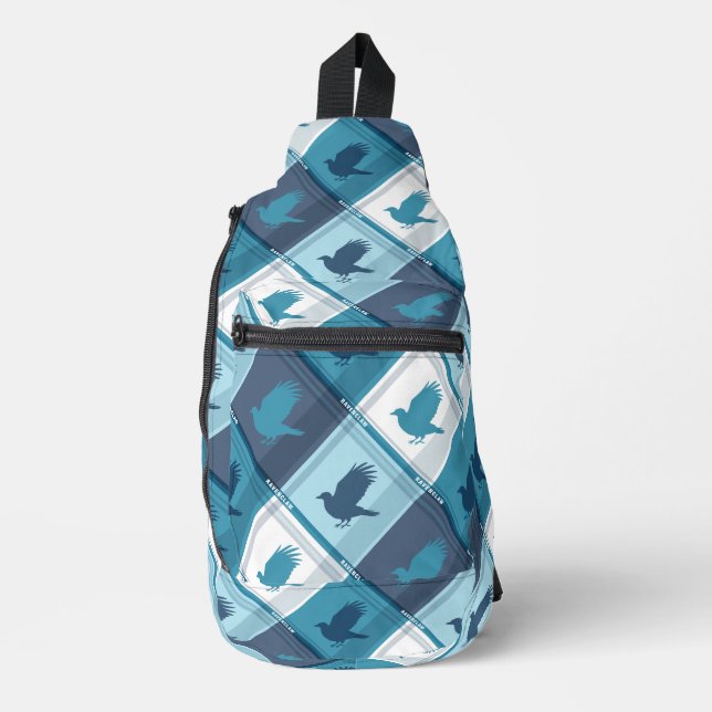 RAVENCLAW™ Tartan Plaid Pattern Sling Bag (Front)