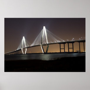 Ravenel Bridge At Night Poster