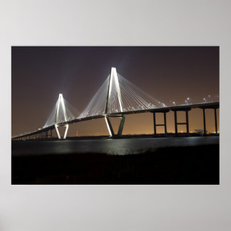 Ravenel Bridge At Night Poster