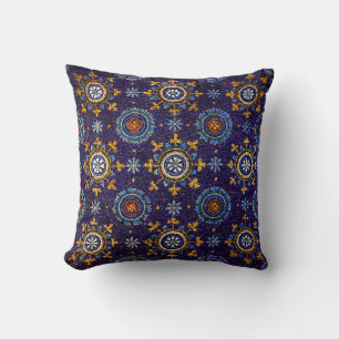 RAVENNA BYZANTINE MOSAICS,STARS,BLUE STARRY NIGHT CUSHION