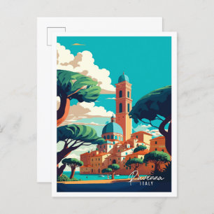 Ravenna Italy Art vintage travel illustration Postcard