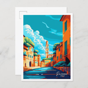 Ravenna Italy Art Vintage Travel Illustration Postcard