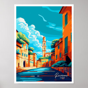 Ravenna Italy Art Vintage Travel Illustration Poster