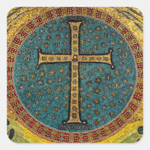 Ravenna Mosaic Cross Square Sticker