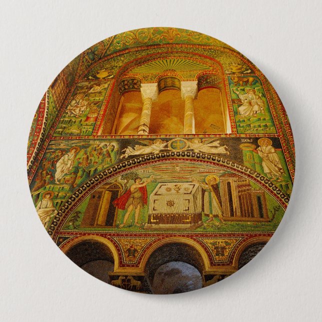 Ravenna mosaics 10 cm round badge (Front)