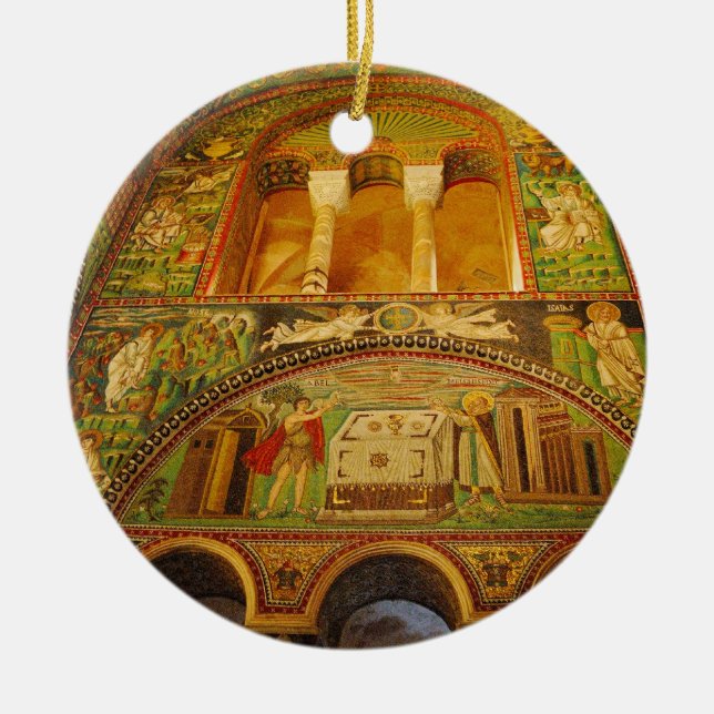 Ravenna mosaics ceramic tree decoration (Front)