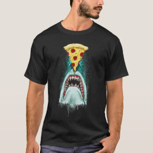 Ravenous Great White Pizza Shark Funny Humour Nerd T-Shirt